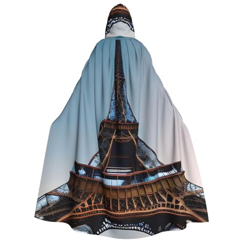 ABYchdd Paris Eiffelturm Print Kapuzenumhang Erwachsene Halloween Kapuzenumhang ideal für Cosplay, Partys und mehr von ABYchdd