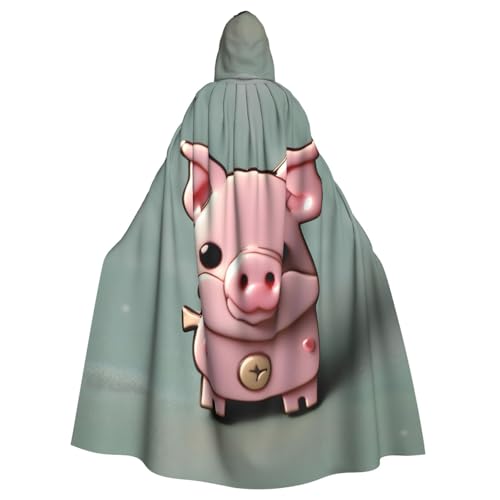 ABYchdd Rosafarbener Schweine-Aufdruck, Halloween-Umhang mit Kapuze, Unisex, langer Umhang für Cosplay/Party ABYchdd Rosafarbener Schweine-Aufdruck, Halloween-Umhang mit Kapuze, Unisex, langer Umhang für Cosplay/Party von ABYchdd