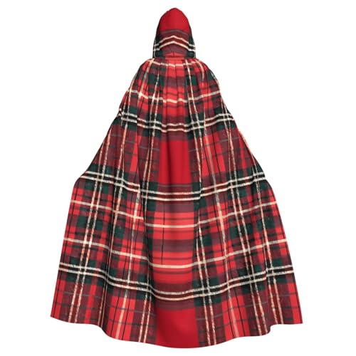 ABYchdd Roter und schwarzer Halloween-Umhang mit Kapuze, Unisex, langer Umhang für Cosplay/Party von ABYchdd