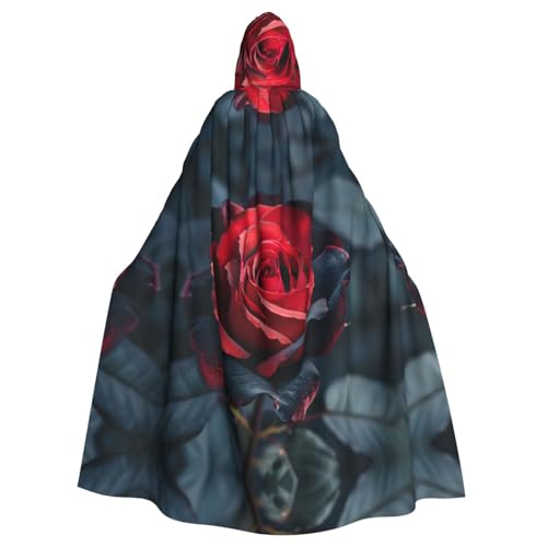 ABYchdd Roter und schwarzer Rosen-Aufdruck, Halloween-Umhang mit Kapuze, Unisex, langer Umhang für Cosplay/Party ABYchdd Roter und schwarzer Rosen-Aufdruck, Halloween-Umhang mit Kapuze, Unisex, langer Umhang für Cosplay/Party von ABYchdd