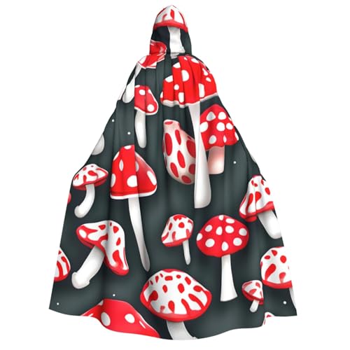 ABYchdd Roter weißer Pilzaufdruck Kapuzenumhang Erwachsene Halloween Kapuzenumhang ideal für Cosplay, Partys und mehr ABYchdd Roter weißer Pilzaufdruck Kapuzenumhang Erwachsene Halloween Kapuzenumhang ideal für Cosplay, Partys und mehr von ABYchdd