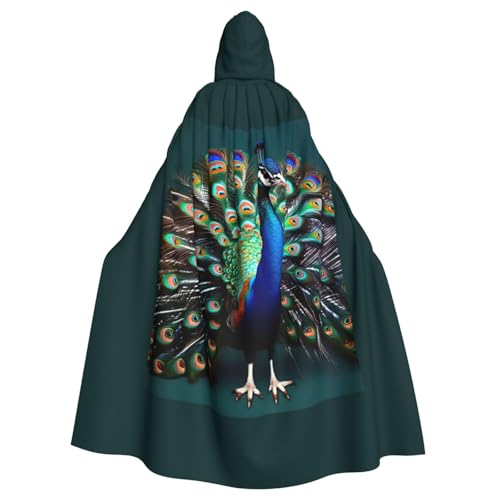ABYchdd Schöner Pfauen-Aufdruck, Halloween-Umhang mit Kapuze, Unisex, langer Umhang für Cosplay/Party ABYchdd Schöner Pfauen-Aufdruck, Halloween-Umhang mit Kapuze, Unisex, langer Umhang für Cosplay/Party von ABYchdd