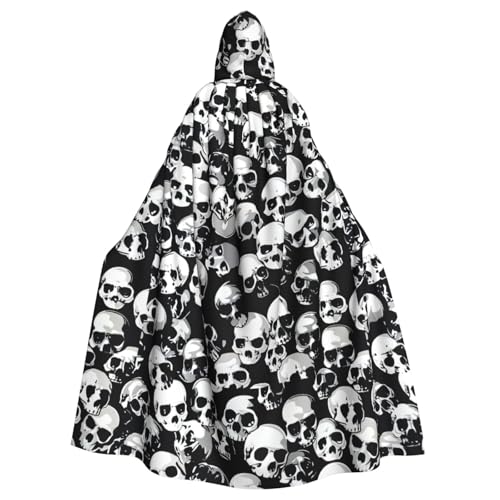 ABYchdd Schwarzer Totenkopf-Aufdruck, Halloween-Umhang mit Kapuze, Unisex, langer Umhang für Cosplay/Party ABYchdd Schwarzer Totenkopf-Aufdruck, Halloween-Umhang mit Kapuze, Unisex, langer Umhang für Cosplay/Party von ABYchdd