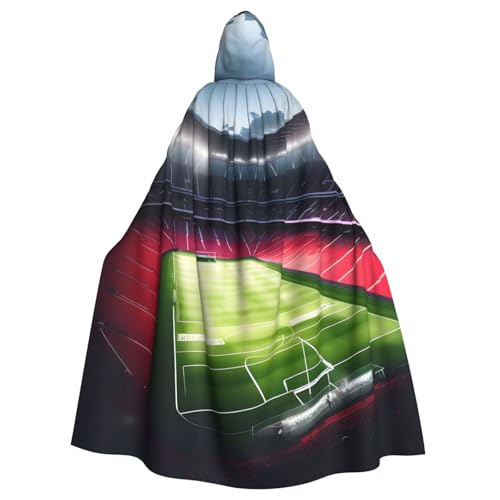 ABYchdd Stadion-Fußball-Umhang, Satdiumfeld, Licht, Nachtdruck, Halloween, Erwachsene, Kapuzenumhang, Unisex, langer Umhang für Cosplay/Party von ABYchdd