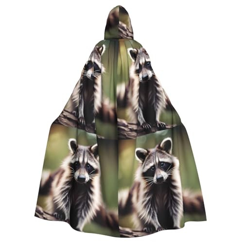 ABYchdd Süßer Waschbär-Druck, Halloween-Umhang mit Kapuze, Unisex, langer Umhang für Cosplay/Party ABYchdd Süßer Waschbär-Druck, Halloween-Umhang mit Kapuze, Unisex, langer Umhang für Cosplay/Party von ABYchdd