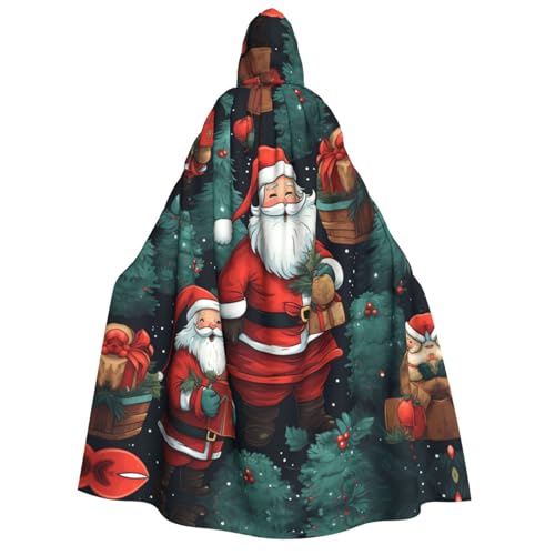 ABYchdd Süßer Weihnachtsmann-Aufdruck, Kapuzenumhang für Erwachsene, Halloween, ideal für Cosplay, Partys und mehr von ABYchdd
