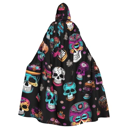 ABYchdd Sugar and Skulls Style Print Halloween Adult Hooded Cloak, Unisex Hooded Robe Cloak Long Cape For Cosplay/Party ABYchdd Sugar and Skulls Style Print Halloween Adult Hooded Cloak, Unisex Hooded Robe Cloak Long Cape For Cosplay/Party von ABYchdd