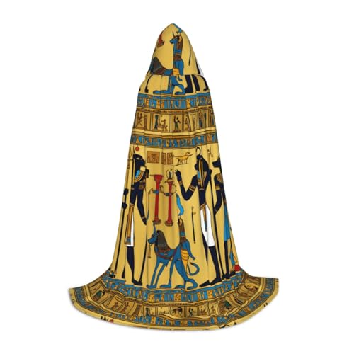 ABYchdd Umhang mit Kapuze aus der Antike Ägypten-Stamm-Serie, erhöhen Sie Ihren festlichen Look, große Kapuze und Fliege, für Halloween/Cosplay von ABYchdd