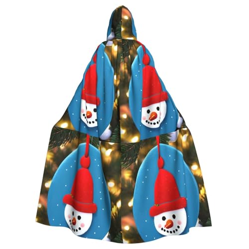 ABYchdd Umhang mit Kapuze und Schneemann-Druck, für Erwachsene, Unisex, mit Kapuze, langer Umhang für Cosplay/Party von ABYchdd