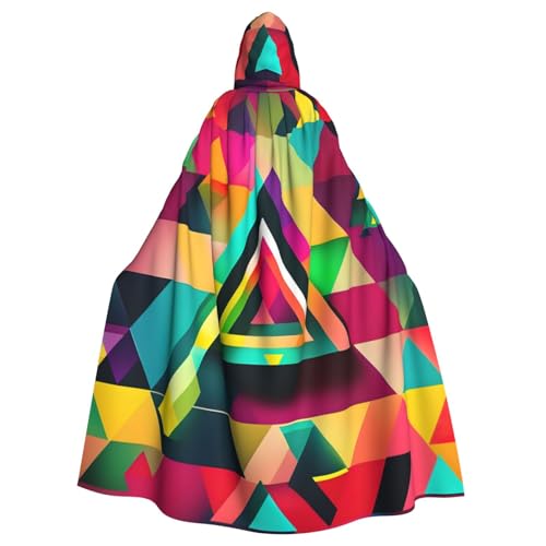 ABYchdd Umhang mit buntem Dreiecksmuster, Halloween, Erwachsenen-Kapuzenmantel, Unisex, langer Umhang für Cosplay/Party ABYchdd Umhang mit buntem Dreiecksmuster, Halloween, Erwachsenen-Kapuzenmantel, Unisex, langer Umhang für Cosplay/Party von ABYchdd