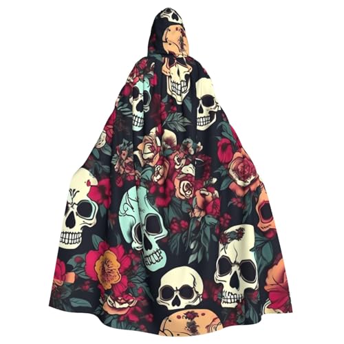 ABYchdd Umhang mit buntem Totenkopf-Motiv, Halloween, Erwachsenen-Kapuzenmantel, Unisex, langer Umhang für Cosplay/Party ABYchdd Umhang mit buntem Totenkopf-Motiv, Halloween, Erwachsenen-Kapuzenmantel, Unisex, langer Umhang für Cosplay/Party von ABYchdd