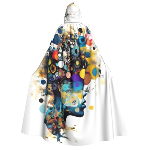 ABYchdd Umhang mit künstlicher Intelligenz, Gehirndruck, Kapuzenumhang für Erwachsene, Halloween, ideal für Cosplay, Partys und mehr von ABYchdd