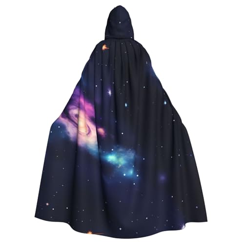 ABYchdd Universe Galaxy Space Print Halloween Erwachsene Kapuzenumhang Unisex Kapuzenmantel Umhang Langer Umhang für Cosplay/Party von ABYchdd