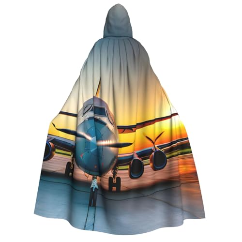 Kapuzenumhang mit Flugzeugmotiv bei Sonnenuntergängen, für Erwachsene, Halloween, ideal für Cosplay, Partys und mehr von ABYchdd