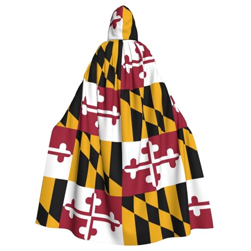 Kapuzenumhang mit Maryland-Staatsflagge, Unisex, langer Umhang für Cosplay/Party von ABYchdd