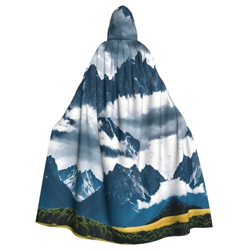 Umhang mit Kapuze für Erwachsene, Motiv: Landschaft mit Bergen und Wolken, Unisex, langer Umhang für Cosplay/Party Umhang mit Kapuze für Erwachsene, Motiv: Landschaft mit Bergen und Wolken, Unisex, langer Umhang für Cosplay/Party von ABYchdd