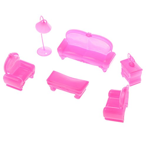 MagiDeal Kunststoff-Sofa-/Teetisch-/Schrank-Lampe, Puppenhaus-Möbel-Set für Barbie-Puppen MagiDeal Kunststoff-Sofa-/Teetisch-/Schrank-Lampe, Puppenhaus-Möbel-Set für Barbie-Puppen von AC/DC