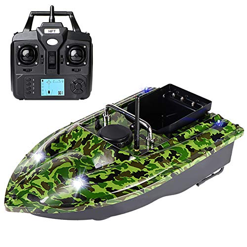 ACAGALA GPS-Angelköderboot mit einzelnen Köderbehältern. Automatisches Köderboot mit Fernbedienung (Camouflage, EU-Stecker) von ACAGALA