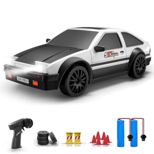 ACAMMZAR Ferngesteuertes Auto, 1:24 20KM/H RC Drift Car, 4WD RC Auto mit LED-Leuchten, Zwei Batterien, für ab 4,5,6,7,8 + Jahre Kinder und Erwachsene, Weiß und Schwarz ACAMMZAR Ferngesteuertes Auto, 1:24 20KM/H RC Drift Car, 4WD RC Auto mit LED-Leuchten, Zwei Batterien, für ab 4,5,6,7,8 + Jahre Kinder und Erwachsene, Weiß und Schwarz von ACAMMZAR