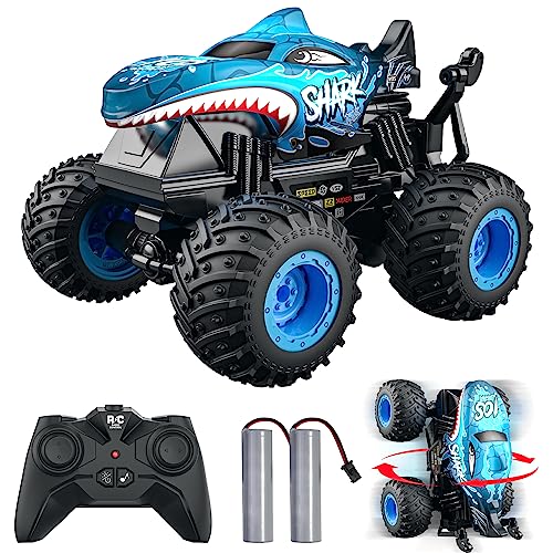ACAMMZAR Ferngesteuertes Auto, 2.4GHz 20+km/h Ferngesteuertes RC Monster Truck mit 2 Akkus 60 Mins+, RC Stunt Spielzeug Auto Sprühnebel Musik, für 6 7 8 9 10 Jahre Alte Kinder Erwachsene, Blau ACAMMZAR Ferngesteuertes Auto, 2.4GHz 20+km/h Ferngesteuertes RC Monster Truck mit 2 Akkus 60 Mins+, RC Stunt Spielzeug Auto Sprühnebel Musik, für 6 7 8 9 10 Jahre Alte Kinder Erwachsene, Blau von ACAMMZAR