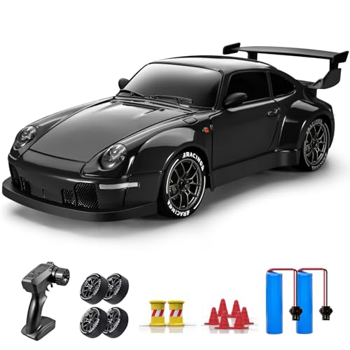 ACAMMZAR Ferngesteuertes Auto Drift, 1:24 20KM/H RC Drift Car, 4WD RC Auto mit LED-Leuchten, Zwei Batterien, für ab 4,5,6,7,8 + Jahre Kinder und Erwachsene von ACAMMZAR