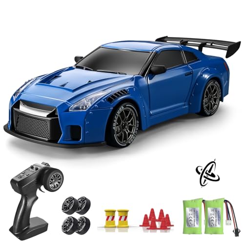 ACAMMZAR Ferngesteuertes Auto Drift mit Gyro, 1:24 25KM/H Vollproportional RC Drift Cars, 4WD RC Auto mit LED-Leuchten, 50 Minuten Spielzeit, für Erwachsene und Kinder, Blau ACAMMZAR Ferngesteuertes Auto Drift mit Gyro, 1:24 25KM/H Vollproportional RC Drift Cars, 4WD RC Auto mit LED-Leuchten, 50 Minuten Spielzeit, für Erwachsene und Kinder, Blau von ACAMMZAR