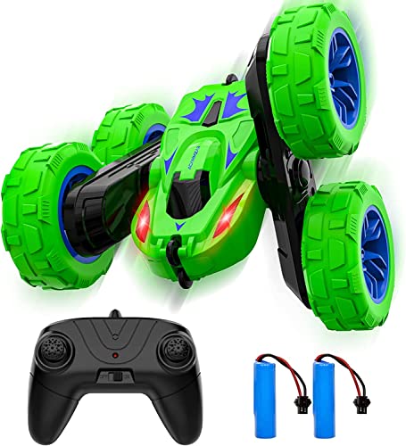 ACAMMZAR RC Ferngesteuertes Auto für Kinder, 2.4GHz 4WD RC Auto Offroad All Terrain, 360° Flip RC Stunt Auto Crawler mit Licht für Jungen Mädchen, 2 Akkus für 4 8 9 10 Jahre Alte von ACAMMZAR