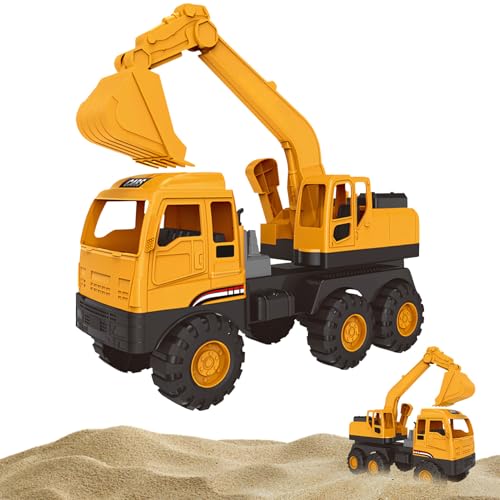 ACAREY Bagger, Sandspielzeug für Spielzeug ab 3 4 5 6 7 8 + Jahre,Robuster Schaufelbagger Extra Groß Ingenieurwesen Spielzeug, Sandkasten Spielfahrzeug in Gelb Multi Style Wahlfrei (03) von ACAREY
