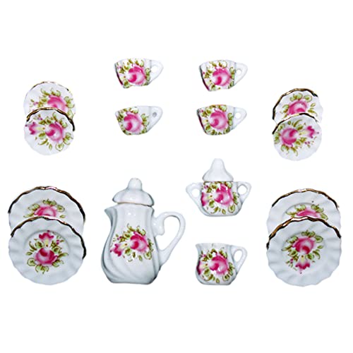 ACAREY Mini-Keramik-Tee-Set Puppenhaus-Zubehör Porzellan Puppenküche Ausstattung Spielzeugmodell Für 1/12 Puppenmöbel ACAREY Mini-Keramik-Tee-Set Puppenhaus-Zubehör Porzellan Puppenküche Ausstattung Spielzeugmodell Für 1/12 Puppenmöbel von ACAREY