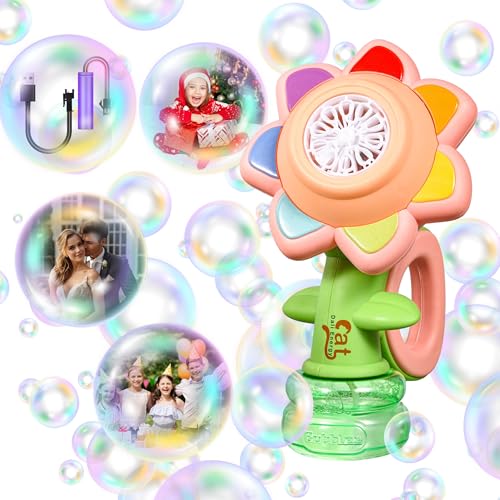 Seifenblasenmaschine für Kinder mit LED & Musik, Automatische Seifenblasenpistole Blumenblasenmaschine 20.000+ Blasen/Minute, Sommerspielzeug für draußen, Kinderspielzeug, Strandspielzeug (Gelb A) Seifenblasenmaschine für Kinder mit LED & Musik, Automatische Seifenblasenpistole Blumenblasenmaschine 20.000+ Blasen/Minute, Sommerspielzeug für draußen, Kinderspielzeug, Strandspielzeug (Gelb A) von ACAREY