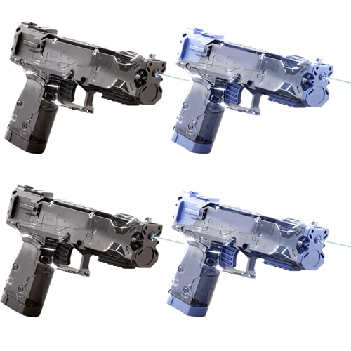 Wasserpistole Kinder, 4 Stück Klein Wasserspritzpistole, Tragbar Water Gun mit 8 Meter Reichweite, Transparent Klein Wasser Pistole für Kinder Sommer im Freien Pool Strand Wasserspielzeug (A) von ACAREY