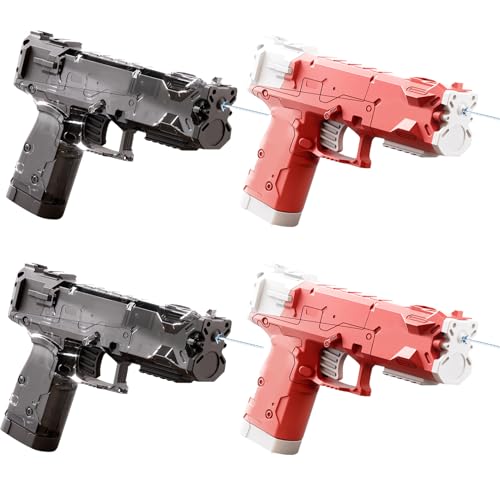 Wasserpistole Kinder, 4 Stück Klein Wasserspritzpistole, Tragbar Water Gun mit 8 Meter Reichweite, Transparent Klein Wasser Pistole für Kinder Sommer im Freien Pool Strand Wasserspielzeug (B) von ACAREY