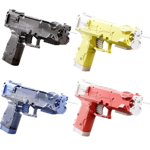 Wasserpistole Kinder, 4 Stück Klein Wasserspritzpistole, Tragbar Water Gun mit 8 Meter Reichweite, Transparent Klein Wasser Pistole für Kinder Sommer im Freien Pool Strand Wasserspielzeug (D) von ACAREY