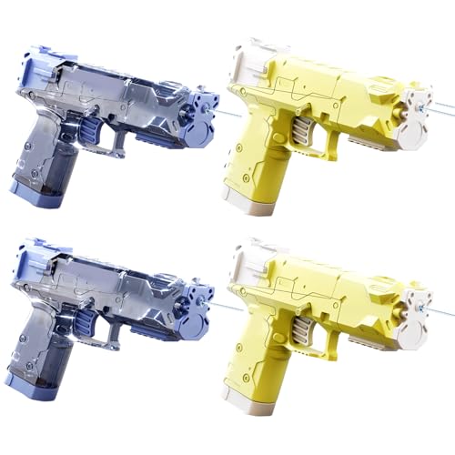 Wasserpistole Kinder, 4 Stück Klein Wasserspritzpistole, Tragbar Water Gun mit 8 Meter Reichweite, Transparent Klein Wasser Pistole für Kinder Sommer im Freien Pool Strand Wasserspielzeug (F) von ACAREY