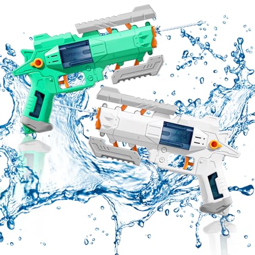 Wasserpistole Kinder, Verformbare Manuelle Groß Wasserpistole mit 4-6 Meter Großer Reichweite, Wasserspritzpistole für Kinder und Erwachsene Sommer im Freien Pool Strand Wasserspielzeug (C+B) von ACAREY
