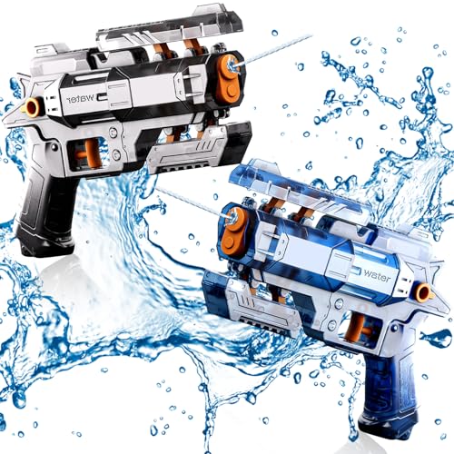 Wasserpistole Kinder, Verformbare Manuelle Groß Wasserpistole mit 4-6 Meter Großer Reichweite, Wasserspritzpistole für Kinder und Erwachsene Sommer im Freien Pool Strand Wasserspielzeug (D+E) von ACAREY