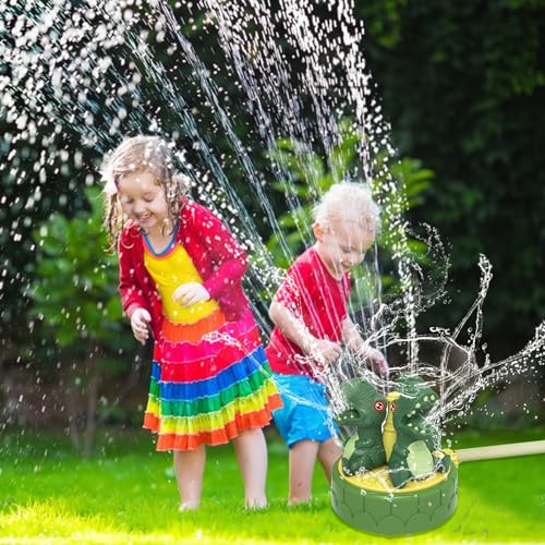 Wassersprinkler Wasserspielzeug Für Kinder, Dino Sprinkler Wassersprinkler Kinder Outdoor Spielzeug Wasserspielzeug, Spray, Schwimmbadspielzeug, Lustiges Sommerspiel, Wasserspiel Garten (Dunkelgrün) von ACAREY