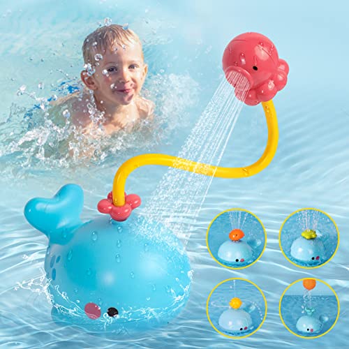 ACDAY Baby Badewannenspielzeug ab 1 Jahr, Whale Badespielzeug Wasserspielzeug Baby Bath Toy, Automatische Induktion Wassersprühspielzeug Kinder Badewannenspielzeug ab 2 3 4 jare (Blau) von ACDAY