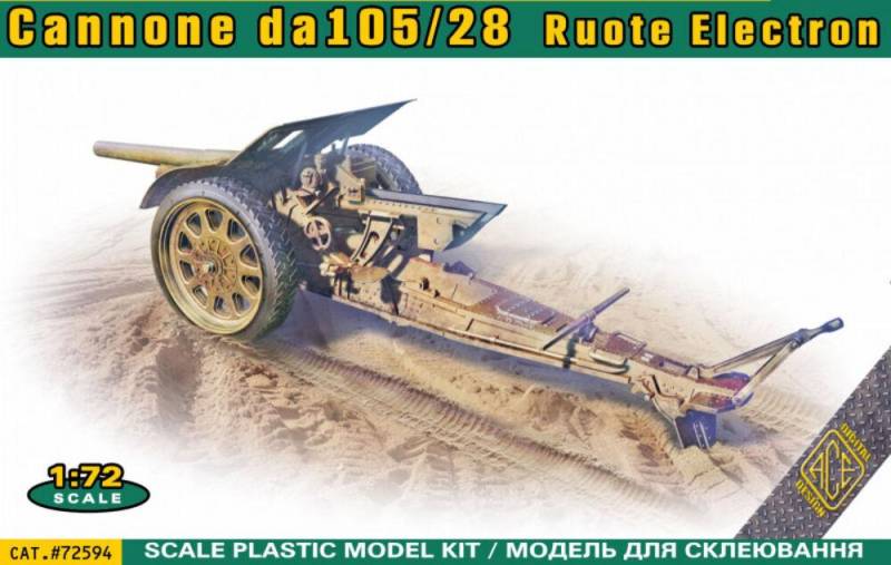 Italian 105/28 field cannon with rubberized wheels von ACE