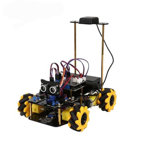 ACEBOTT Explorer Series QD001, Intelligentes Roboter-Auto-Set, ESP32, Multi-Modus-Steuerung mit Linienverfolgung und Hindernisvermeidung, 4 Rollen (QD009 GPS-Erweiterung) von ACEBOTT