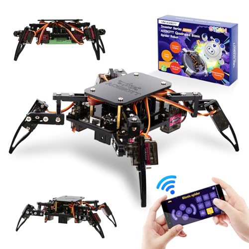 ACEBOTT STEM Robotics Science Kits für Erwachsene, ESP8266 Spider Roboter Bauset, App Fernbedienung, Walking Crawling Spaß Lernspielzeug für 12+ Jahre alte Jungen Mädchen Teenager Erwachsene von ACEBOTT