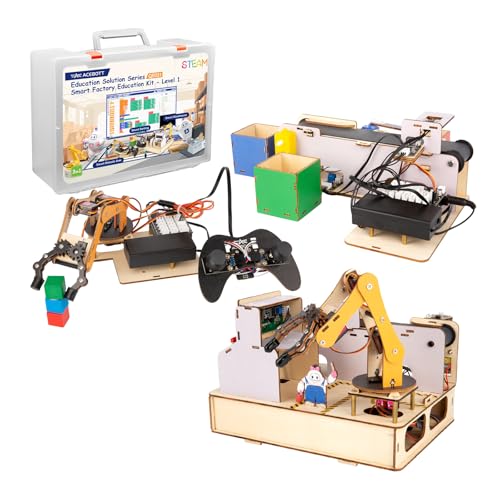 ESP32 Smart Factory STEM Kit für Jugendliche und Erwachsene, DIY IoT Robotik Codierungsset für Arduino Scratch, Bauen Sie Smart Robot Arm Conveyor Warehouse Projekte, Elektronik Programmierung von ACEBOTT