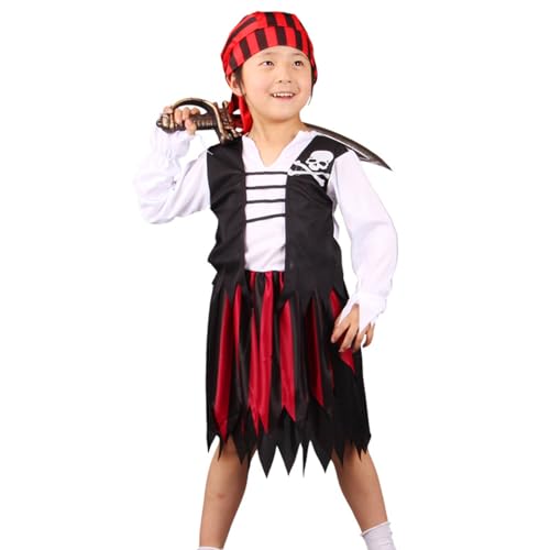 ACEHCEAR Baby Pirate Kostüm Kleinkind Pirate Kostüm Baby Halloween Kostüme Kleid+Hut 2pcs Set 2-3Jahre von ACEHCEAR