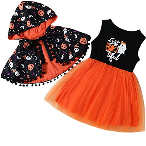 ACEHCEAR Säuglingskleinkind-Mädchen-Kürbis-Geist-Kostüm-Halloween-Kürbis-Kostüme ärmelloses Tutu-Kleid + bedruckter Umhang 2-teiliges Set 3-4 Jahre ACEHCEAR Säuglingskleinkind-Mädchen-Kürbis-Geist-Kostüm-Halloween-Kürbis-Kostüme ärmelloses Tutu-Kleid + bedruckter Umhang 2-teiliges Set 3-4 Jahre von ACEHCEAR