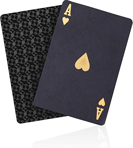 ACELION Coole Plastikspielkarten, Kartenspiel, wasserdichte Spielkarten Pokerkarten für das Geschenkpartyspiel (Black Diamond) von ACELION