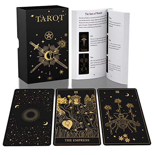 ACELION Original Tarotkarten-Set mit Anleitung, 78 Stück Tarotkarten mit Goldfolie auf der Oberfläche, Wahrsagspiel, Tarot für Anfänger.. ACELION Original Tarotkarten-Set mit Anleitung, 78 Stück Tarotkarten mit Goldfolie auf der Oberfläche, Wahrsagspiel, Tarot für Anfänger.. von ACELION