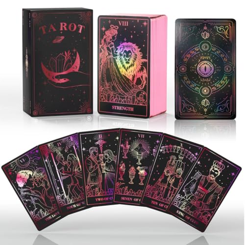 ACELION Tarotkarten-Set mit Rotgold-Folienrand, 78 Stck Tarotkarten mit Goldfolie auf der Oberflche, Wahrsager-Spiel, Tarot fr Anfnger ab 18 Jahren ACELION Tarotkarten-Set mit Rotgold-Folienrand, 78 Stck Tarotkarten mit Goldfolie auf der Oberflche, Wahrsager-Spiel, Tarot fr Anfnger ab 18 Jahren von ACELION