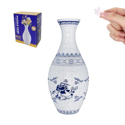 ACESOME 3D Puzzle Blumenvase, 3D Puzzle Vase Eingebaute Kunststoffvase für Blumen,Bastelset Erwachsene, 160 Kunststoffteile, DIY-Pflanztopf zum Selbstbauen, 24 x 11 x 11cm (Lotus) von ACESOME ㅤ