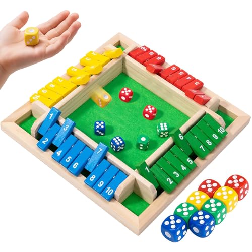 ACHLIGL Shut The Box für 4 Spieler WüRfelspiel Holz Spieler - Klassisches Holz Brettspiel Mathematik Traditional Board Holzspiele Klappbrett Spiel für Pub Familie Party ACHLIGL Shut The Box für 4 Spieler WüRfelspiel Holz Spieler - Klassisches Holz Brettspiel Mathematik Traditional Board Holzspiele Klappbrett Spiel für Pub Familie Party von ACHLIGL