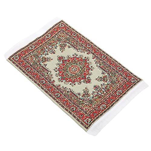 ACOGEDO 1:12 Puppenhaus Gewebter Teppich -Miniaturteppich mit Exquisiten Rayon -Fäden für Dollhouse Dekoration und Elegante Wohnatmosphäre (Blumenduft) von ACOGEDO